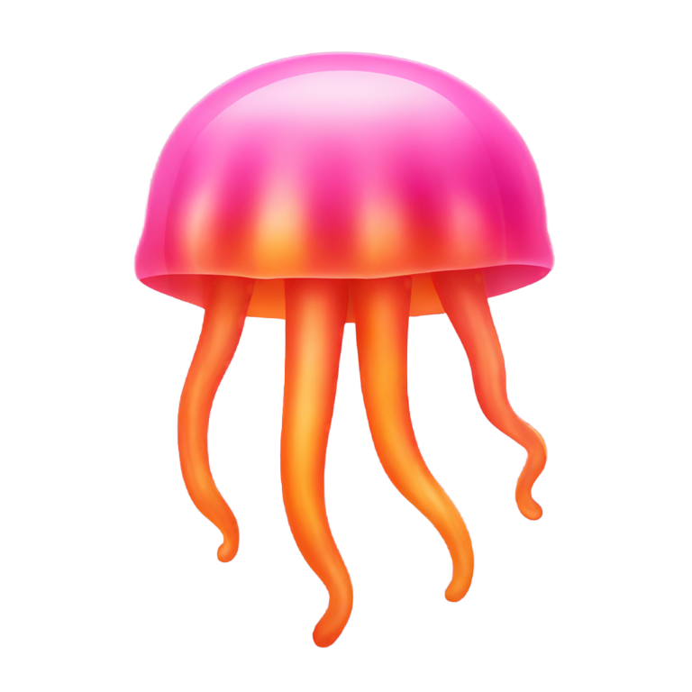 genmoji：粉色和橙色水母