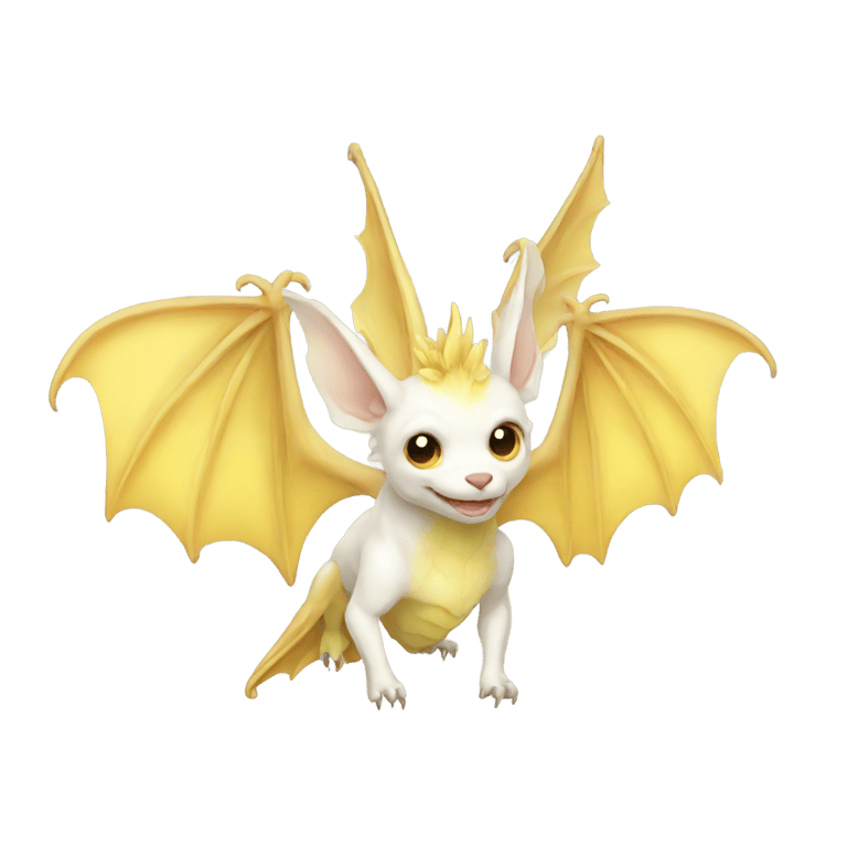 絵文字：Yellow and white fairy bat dragon
