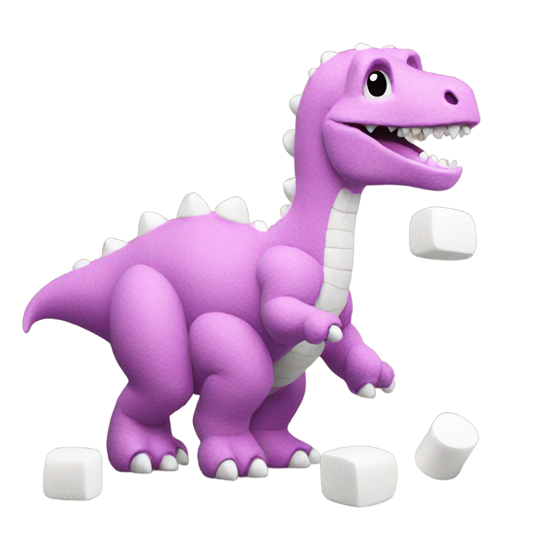genmoji: A dinosaur made out of marshmallows
