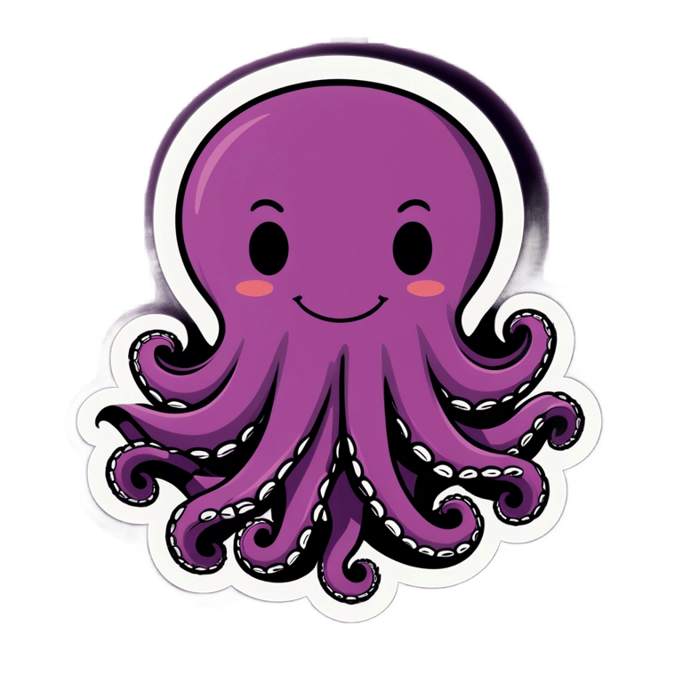 genmoji: A meditating octopus, smiling happily