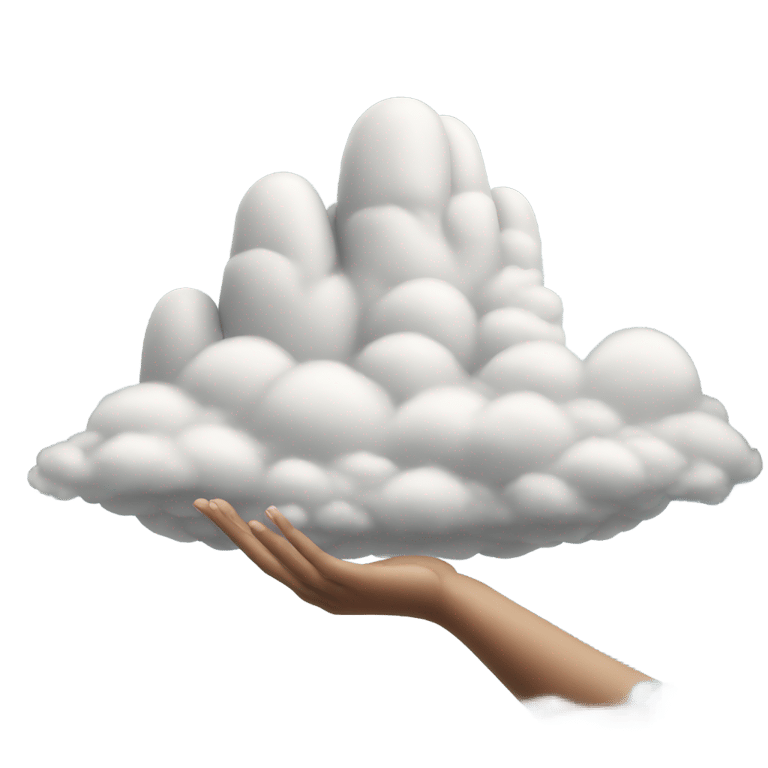 絵文字：a giant hand getting out of clouds