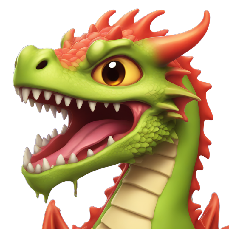 genmoji: Dragon with sores oozing pus