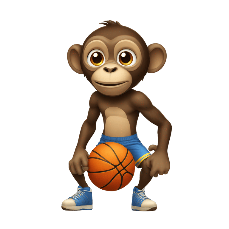 genmoji : Monkey playing basketball