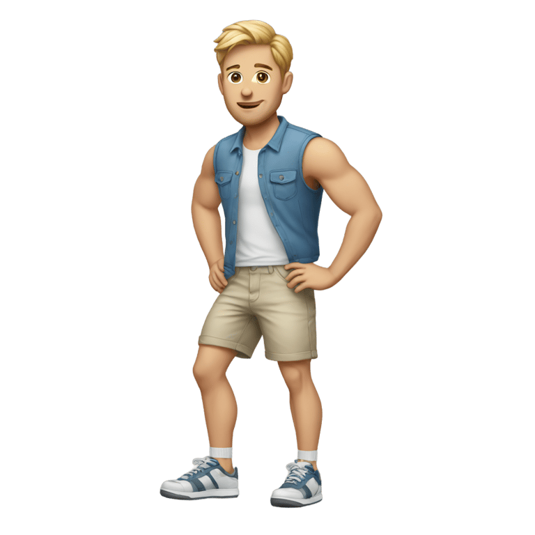 genmoji : white man wearing shorts