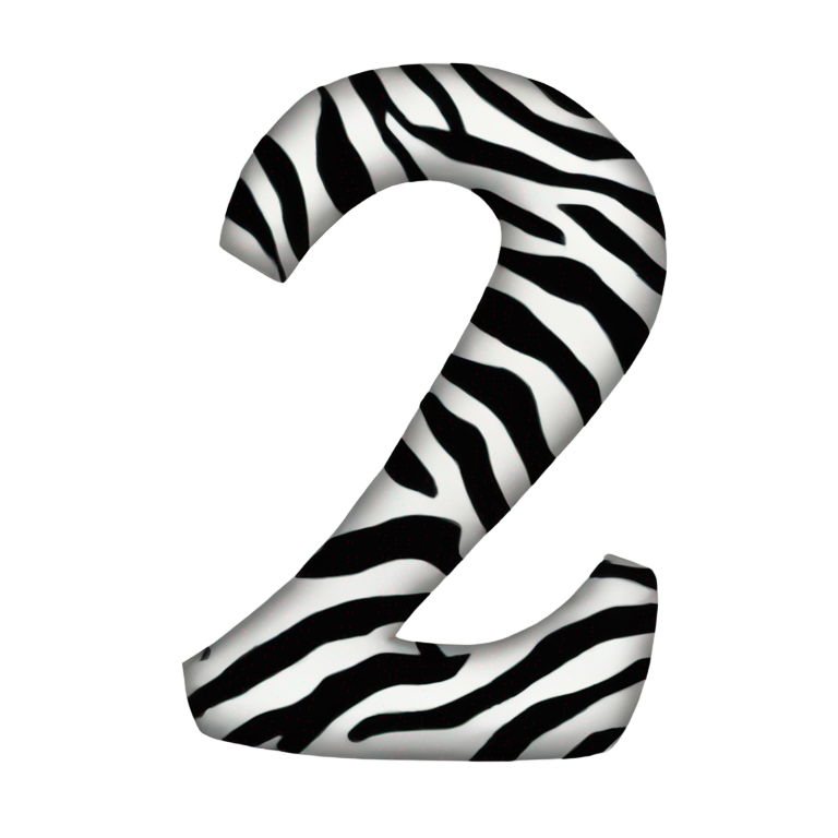 genmoji: Letter z made out of zebra stripes