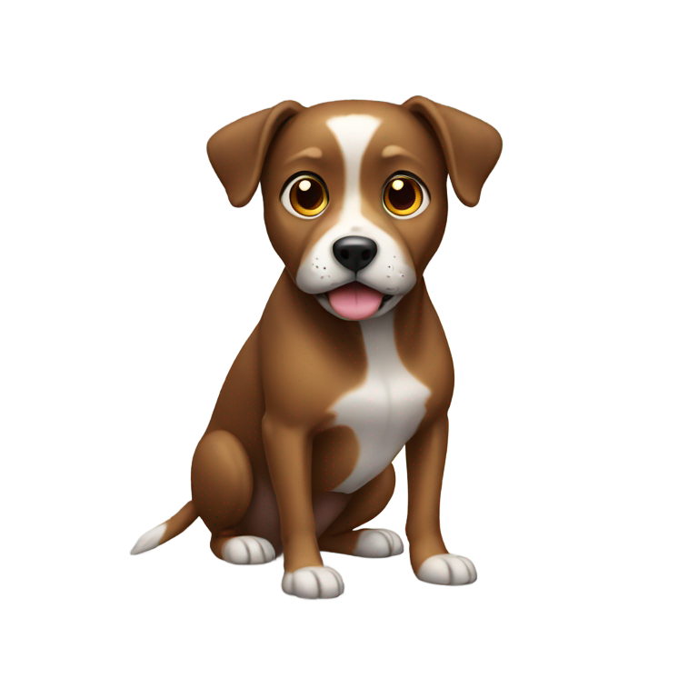 絵文字：空を飛んでうんちをする目がキマった犬