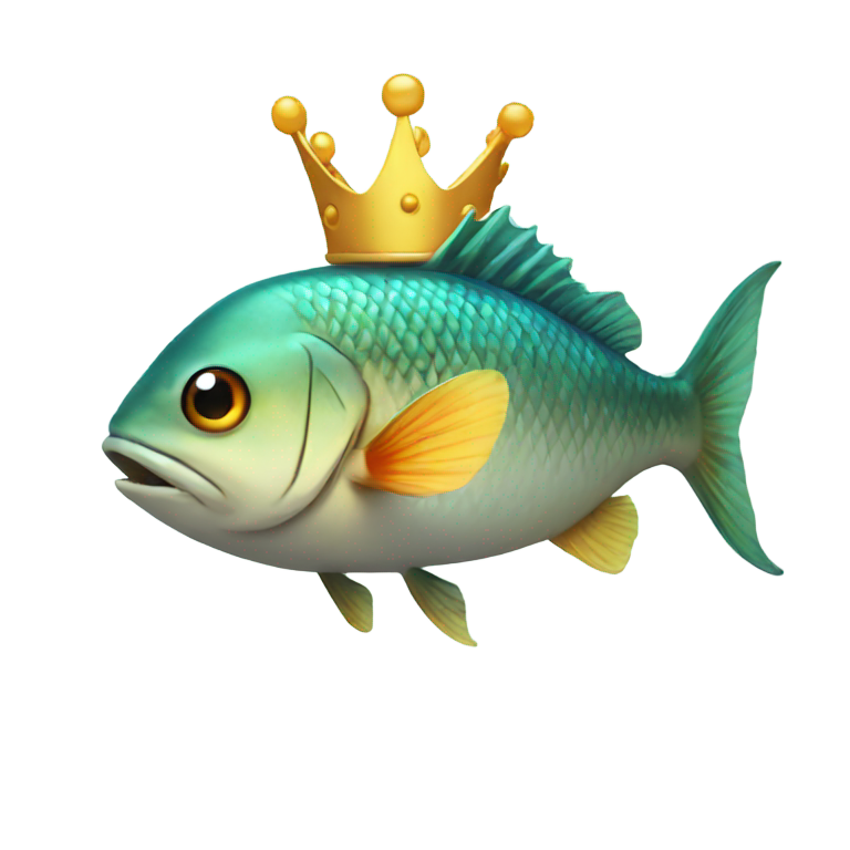 genmoji：头上戴皇冠的鱼