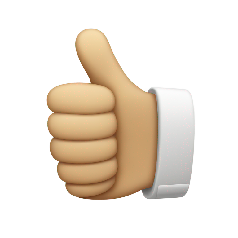 genmoji: Thumbs up emoji rotated 90 degrees