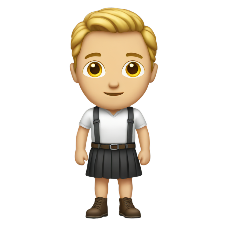 genmoji : Homme blanc en jupe