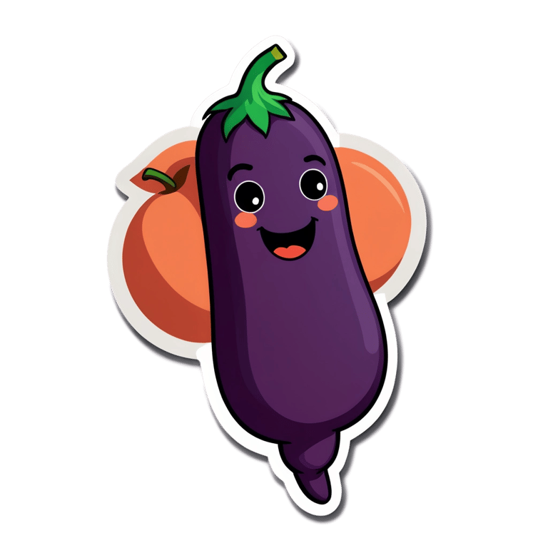 genmoji：茄子和桃子在跳舞
