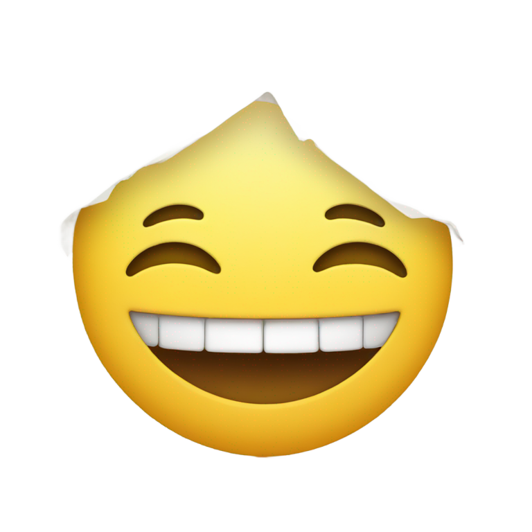絵文字：口の半分を隠した笑顔