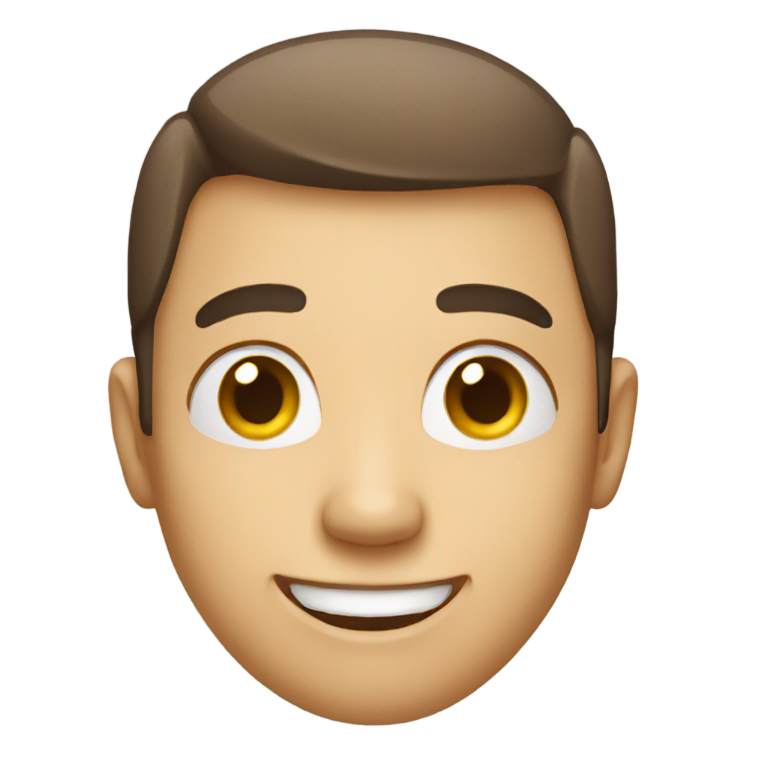 genmoji：微笑无眼神表情的人