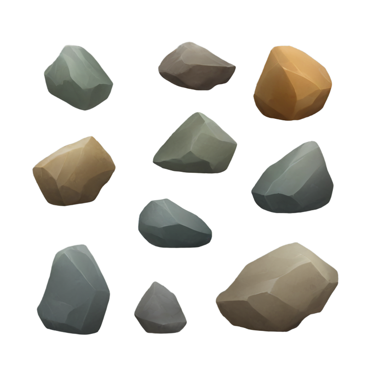 genmoji: collection of small rocks