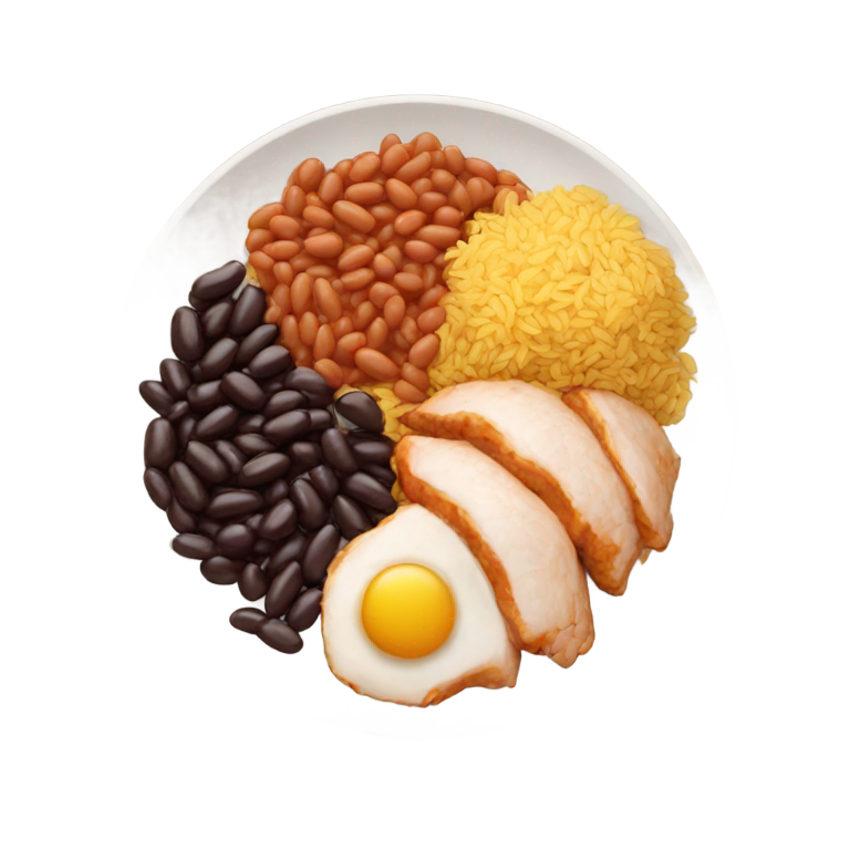 genmoji：Plate of rice, chicken and beans