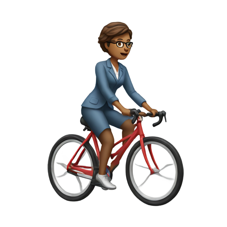 genmoji：女精神科医生骑自行车