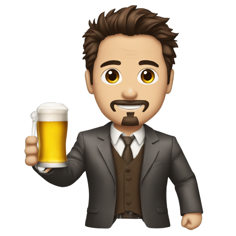 絵文字：トニー・スタークがビールスーツを着ている