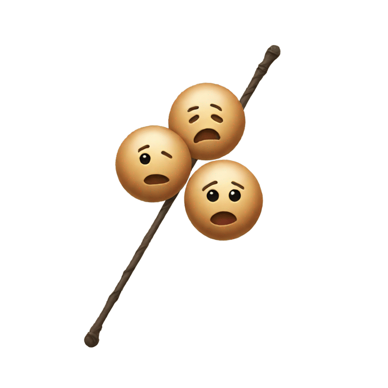 絵文字：two balls attached to a skin colored staff
