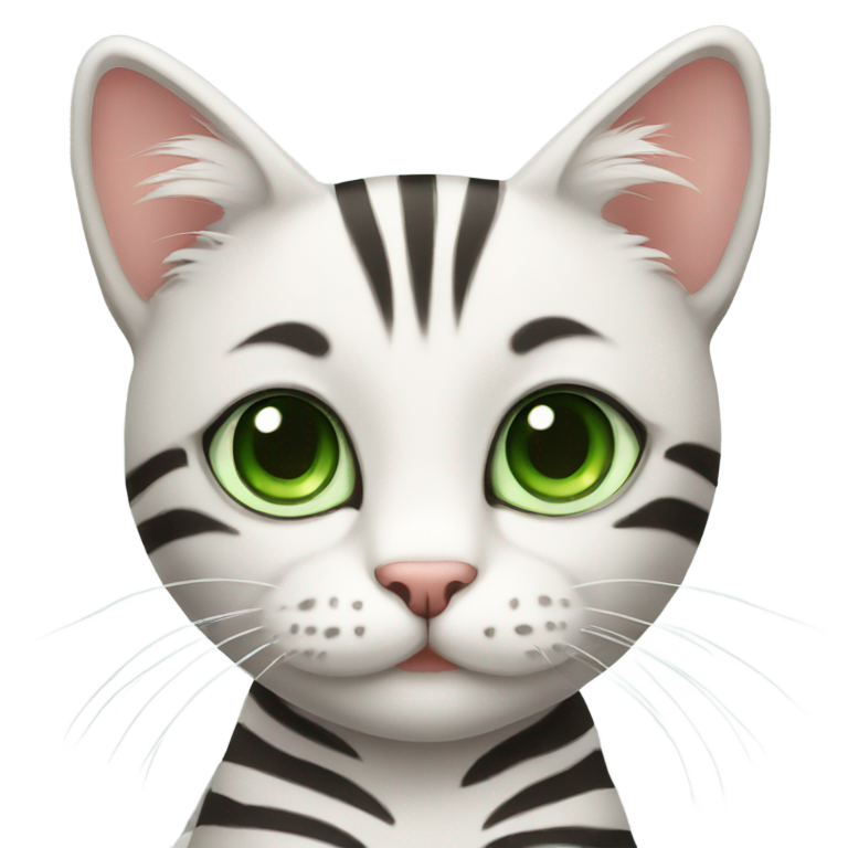 genmoji: cute striped cat with green eyes