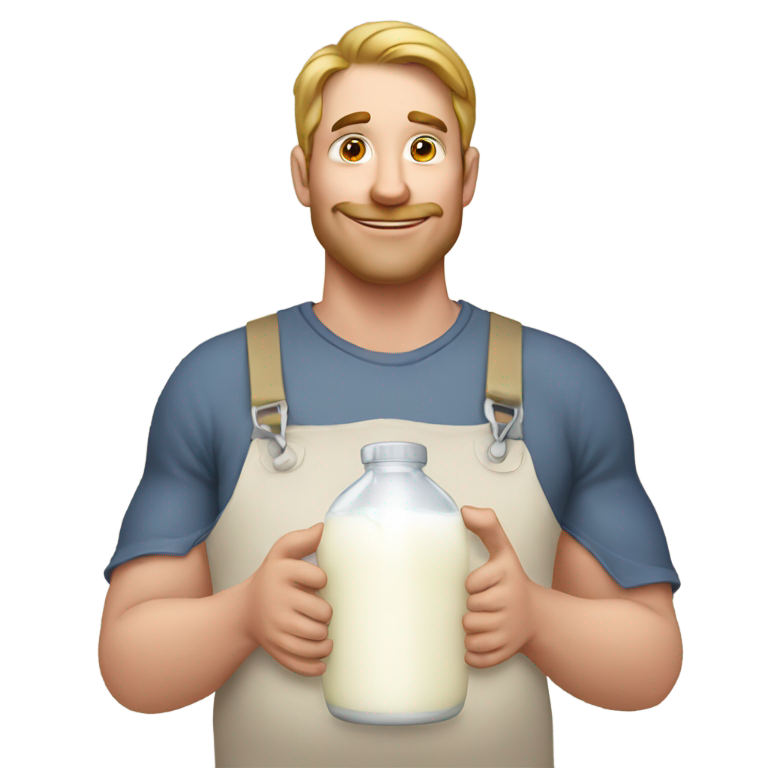 genmoji : Homme avec pis en train d'être traite