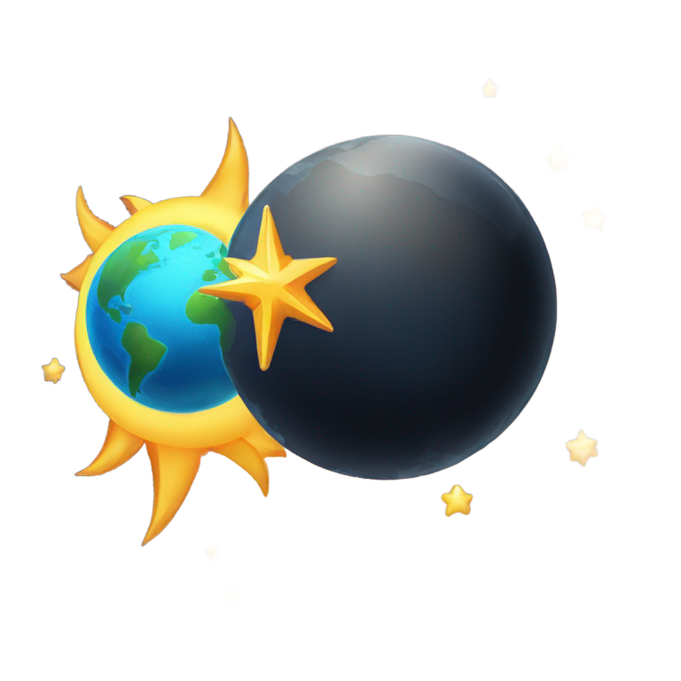 genmoji: sun-comet-moon-shooting-star-galaxy-earth-globe-world-planet