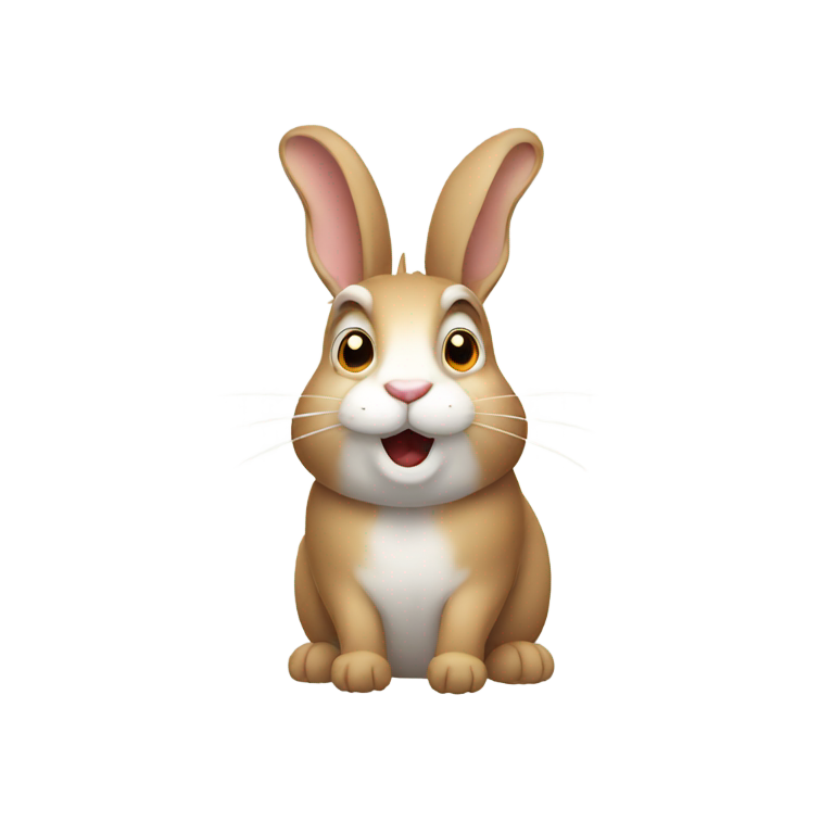genmoji: a rabbit getting fumaking a funny expression