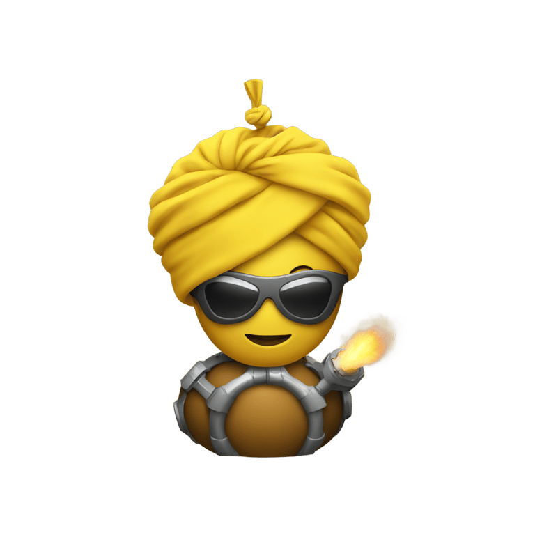 genmoji : Yellow emoji wearing turban holding bomb