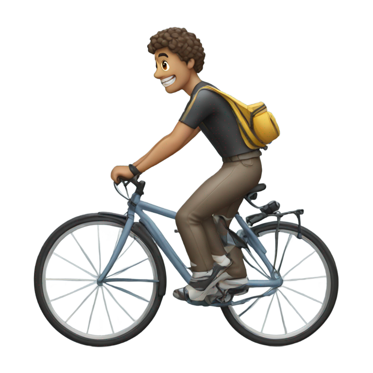 genmoji：骑自行车的人在挥手
