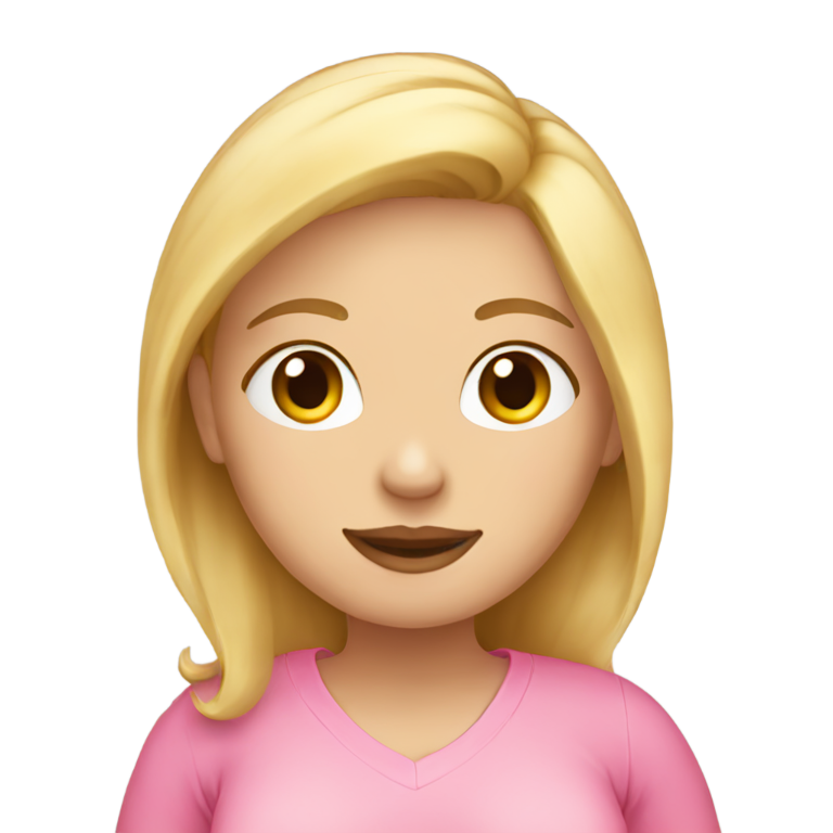 genmoji: Pregnant women wearing pink with blond hair You’ll bidyy