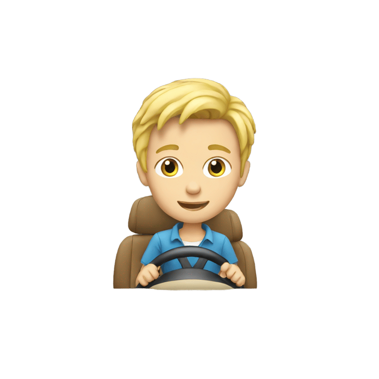 genmoji : blond boy in africa driving