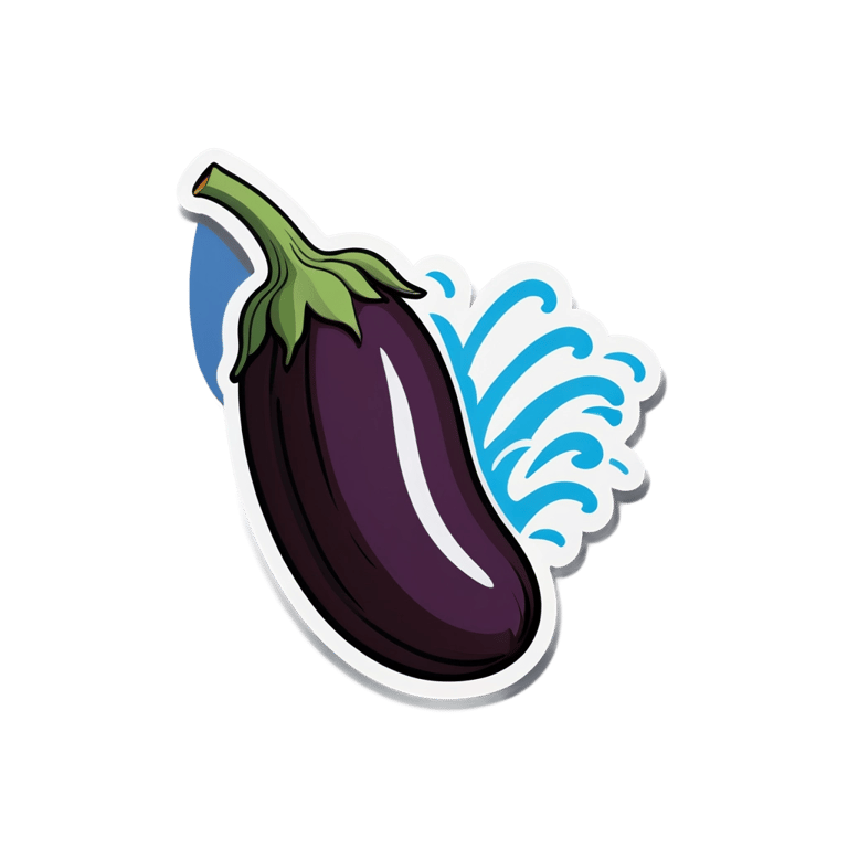 genmoji：茄子喷水