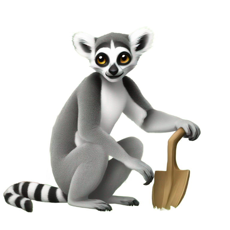 genmoji : Un lémurien cultivant un jardin