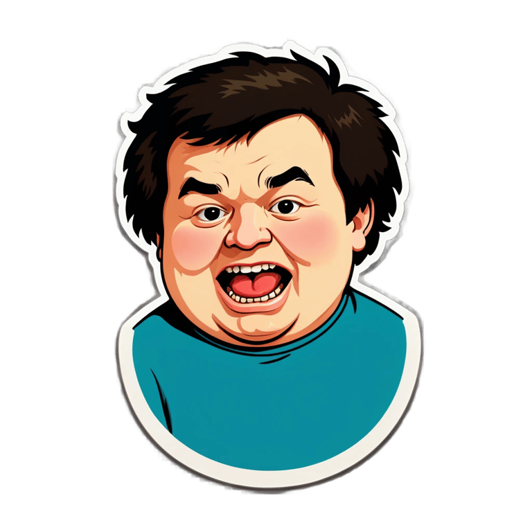genmoji : Gros enfant blanc autiste avec triple menton en train de manger