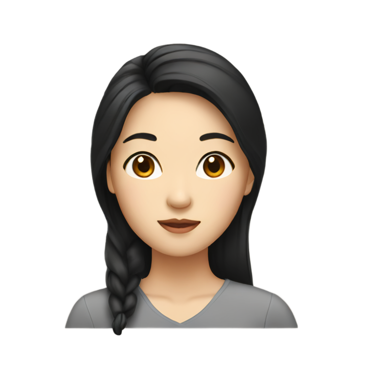 genmoji : Femme asiatique aux cheveux noirs