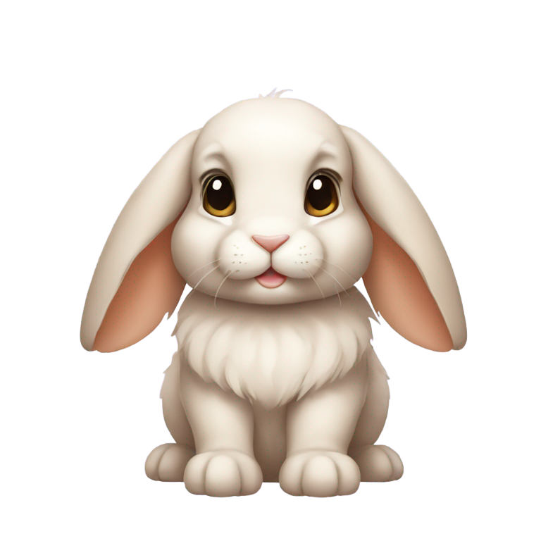 genmoji: A lop ear BUNNY WITH BOWS ON EARS