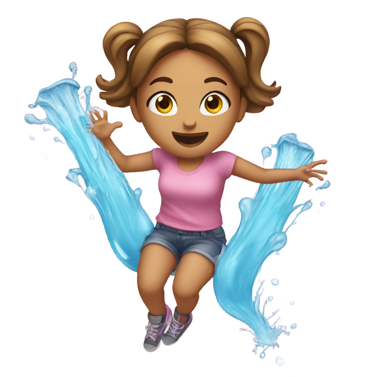 genmoji：女孩双腿间喷水
