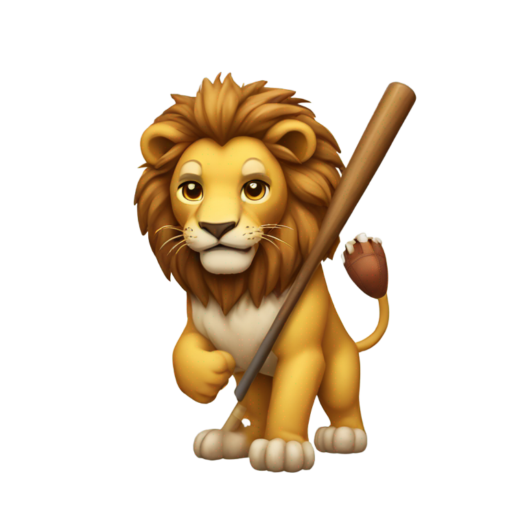 genmoji: A lion with a of a baseball bat