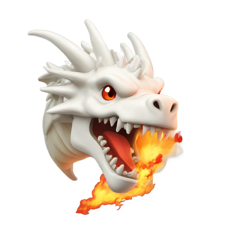 genmoji：红眼白龙喷火爆炸