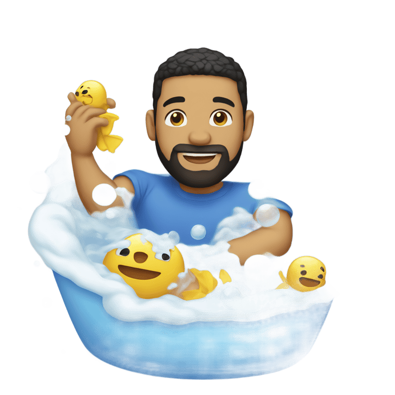 genmoji : Drake dans un bain moussant
