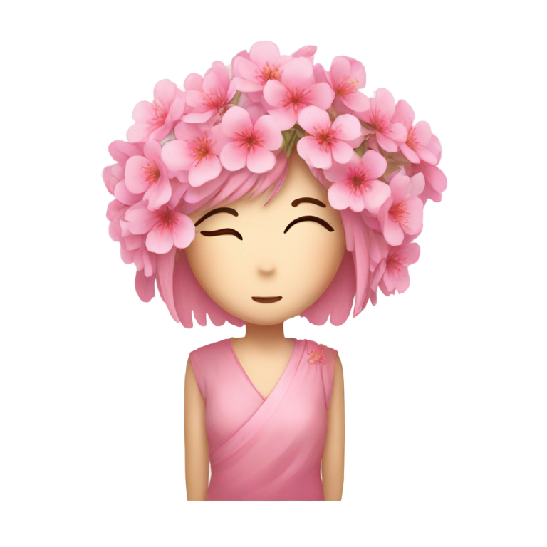genmoji：Facless Sakura flower bouquet
