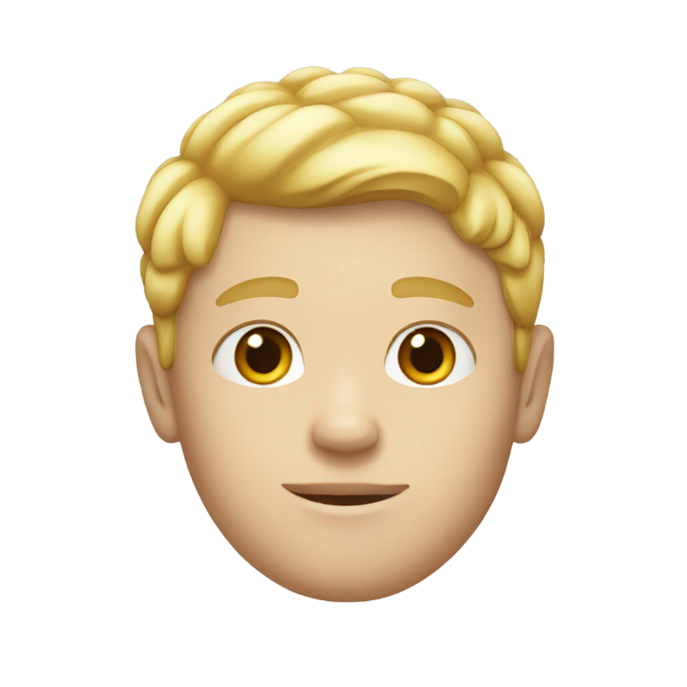 genmoji : Un garçon blond blanc, mi-humain, mi-poulet.