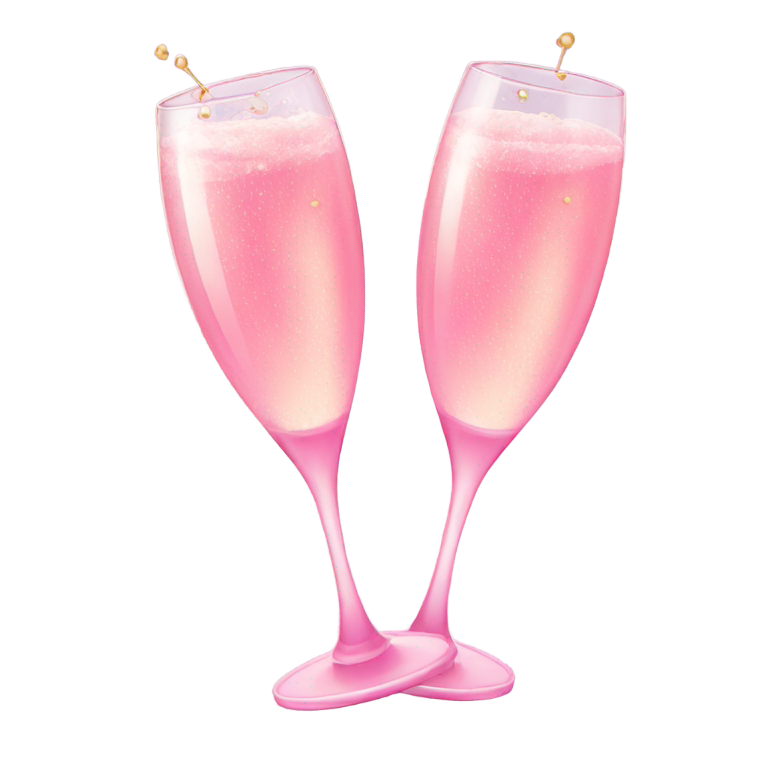 genmoji：Two Pink champagne cheering (cross)