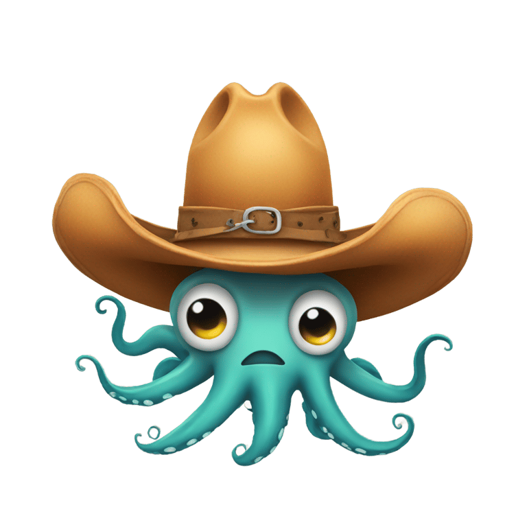 genmoji: A smiling squid with a cowboy hat