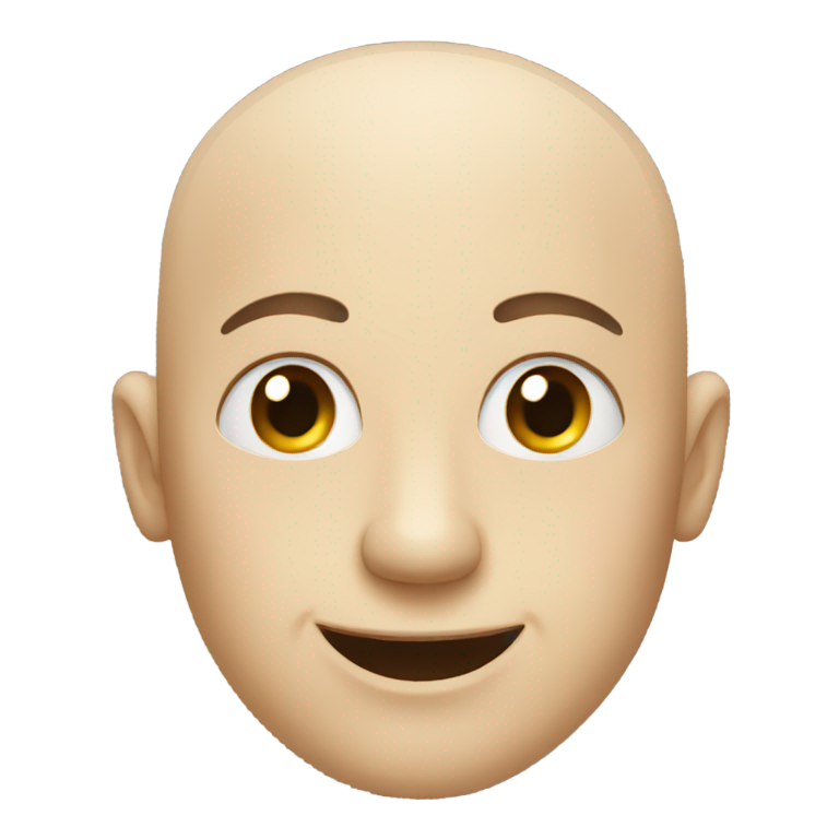 genmoji：一个眨眼的秃头人