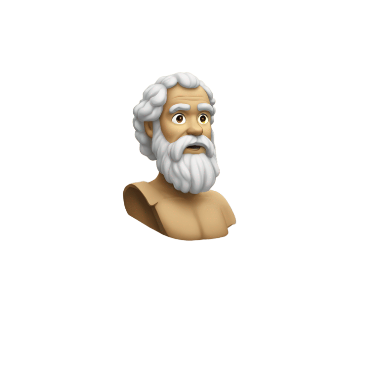 genmoji: Socrates on mountain skies