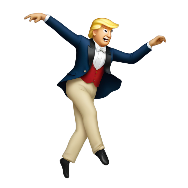 genmoji : Donald Trump dansant sur la pointe des pieds