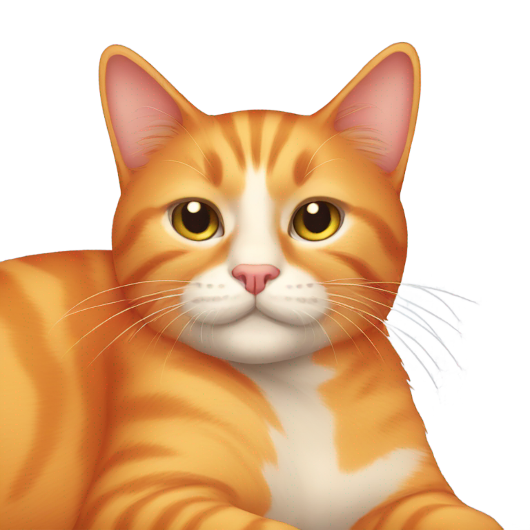genmoji : Chat orange somnolent et mouillé