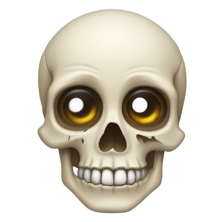 genmoji: Skull emoji but with real eyes