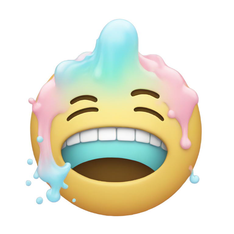 genmoji：开心脸吐出彩色粉彩