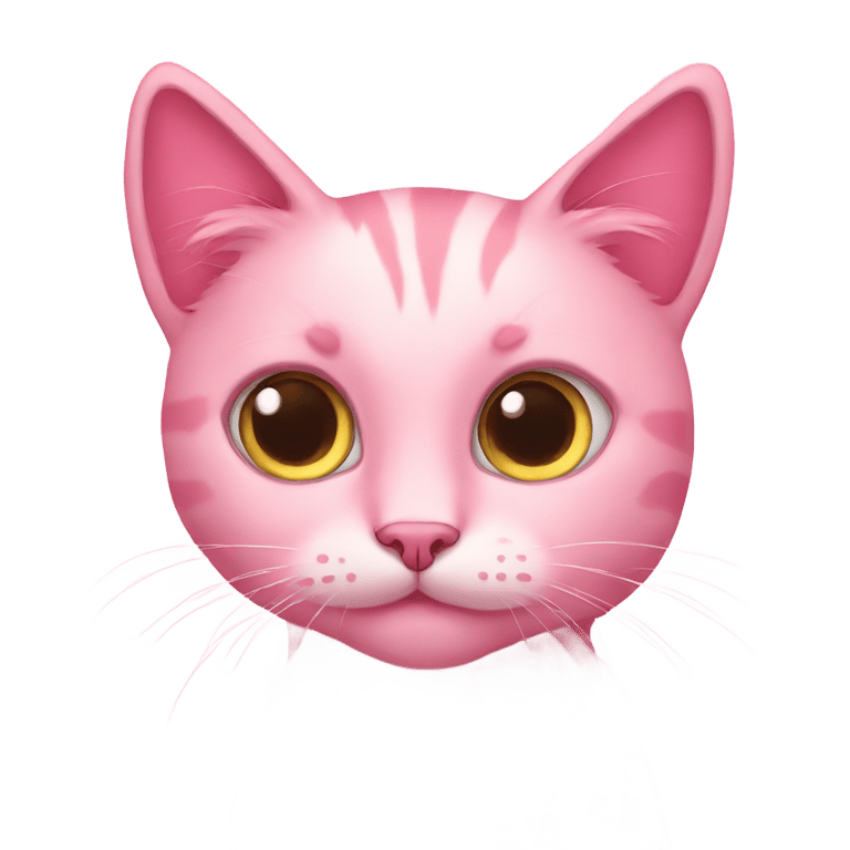 genmoji：pink kitty with big eyes