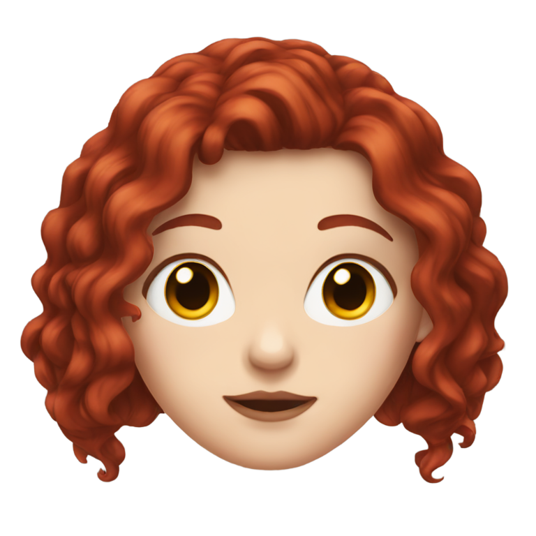 genmoji：黑红色头发的白人女孩，带鼻环